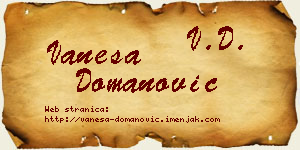 Vanesa Domanović vizit kartica